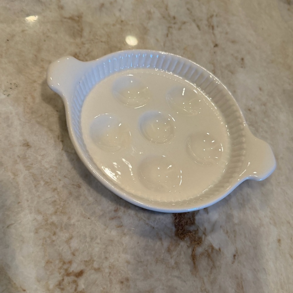 Vintage Calif pottery escargot plate